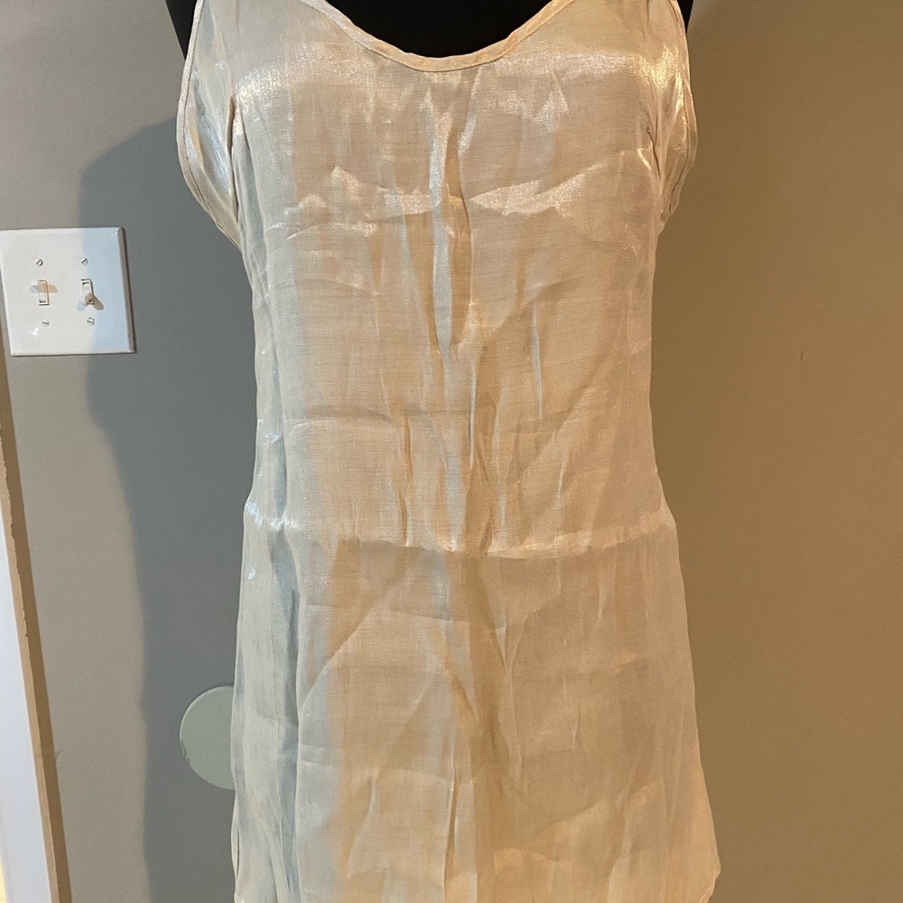 NWOT Pretty little thing Elegant Cream Slip Dress iridescent